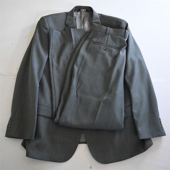 Caravelli 44L 36x34 Gray Sharkskin Super 150s Mens Jacket‎ Pants Suit